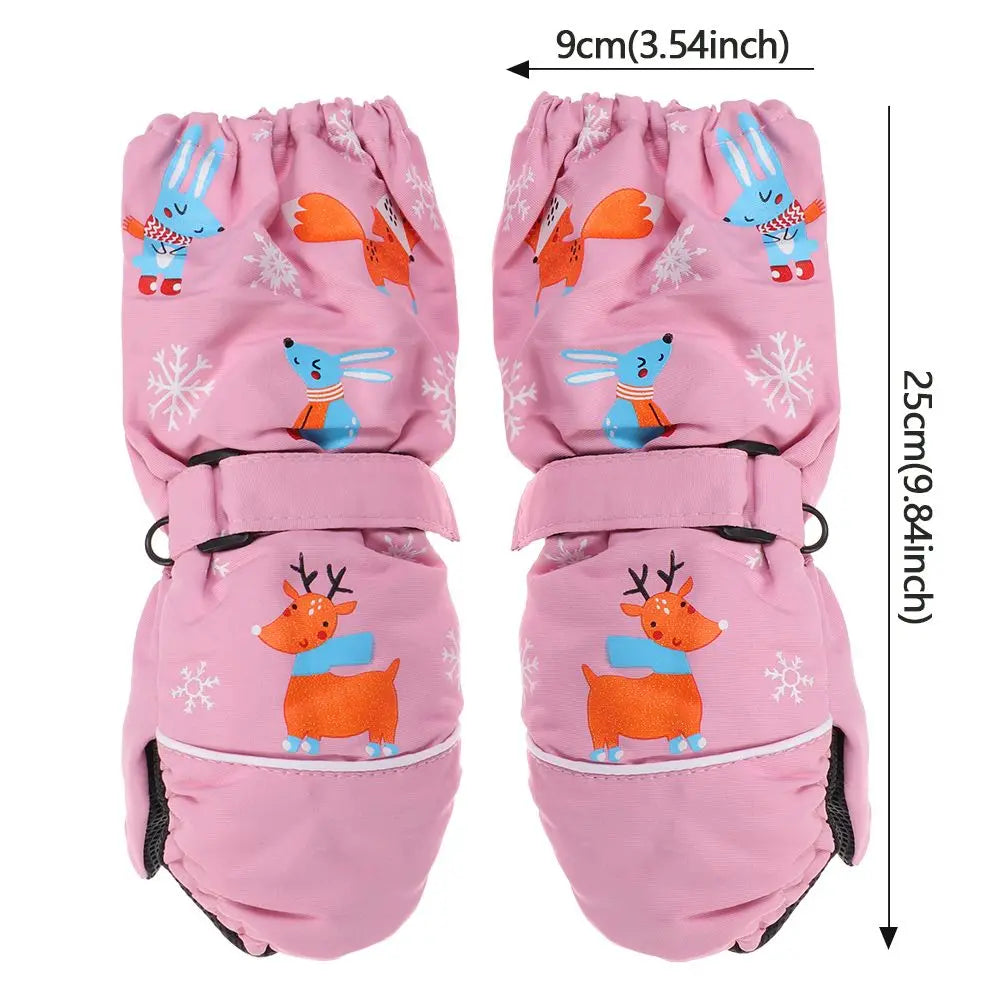 Cartoon Animal Design Children Thick Warm Ski Mitten