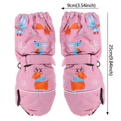 Cartoon Animal Design Children Thick Warm Ski Mitten