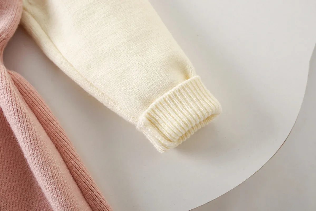 Girls’ Elegant Winter Dresses With Round Neck Design
