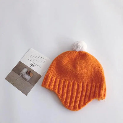 Cartoon Bear Ear Protection Knitted Hat for Toddler Boys Girls childrensterritory