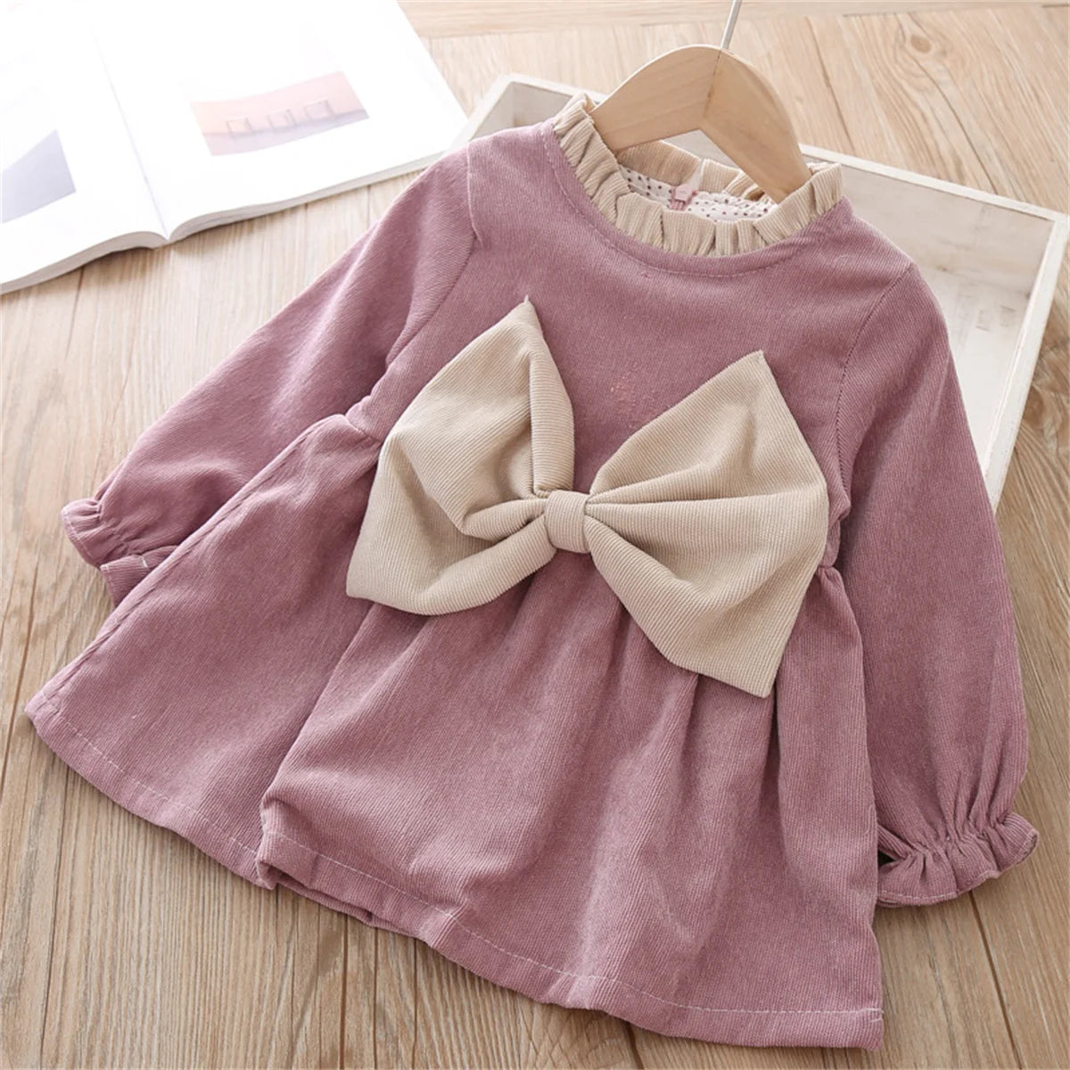 Girls’ Elegant Party Dresses With Bow Design childrensterritory