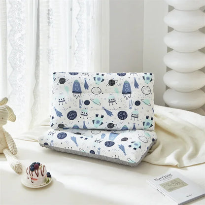 Cartoon Print Breathable Soft Gauze Baby Velvet Pillow childrensterritory