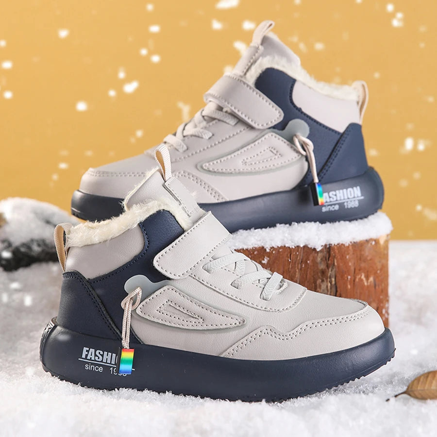 Waterproof Warm Plush Snow Sports Shoes for Kids