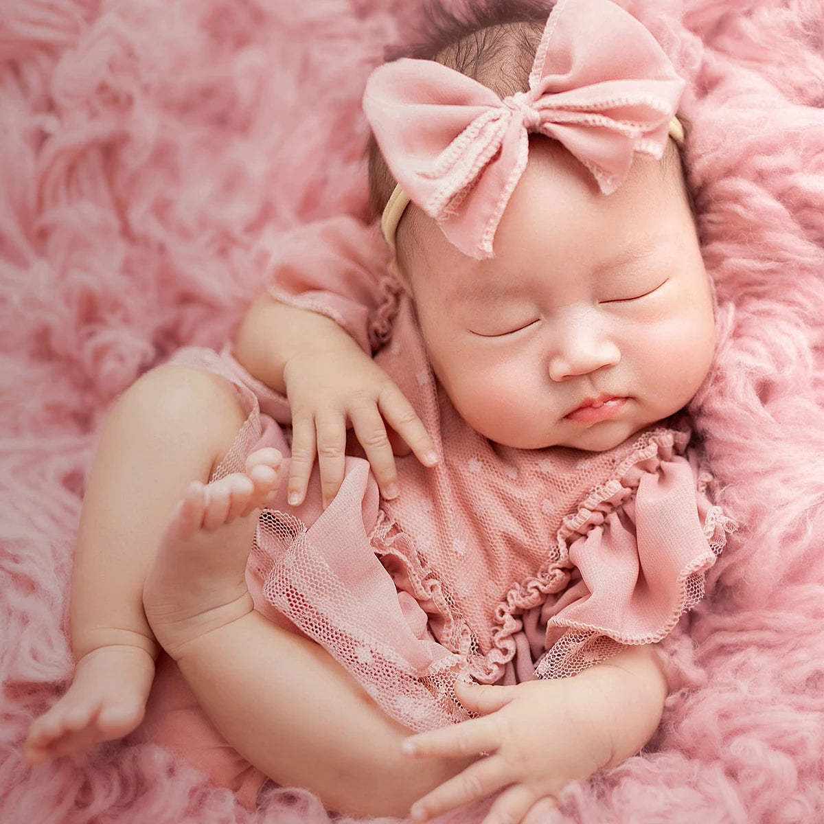 Newborn 2 Pieces Romper and Bow Hairband Photography Outfit