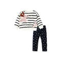 Girls Cartoon Striped Pullover and Legging Set for Autumn childrensterritory