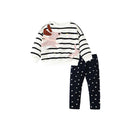 Girls Cartoon Striped Pullover and Legging Set for Autumn childrensterritory