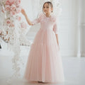 Tulle Flower Girl Dresses With Bow For Wedding Birthday
