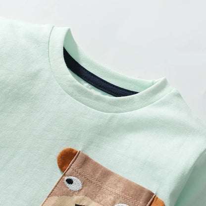 Kids Boys Cartoon Monkey Design Long Sleeves T-shirts childrensterritory