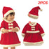 Kids Red Santa Claus Party Dress Set for Christmas childrensterritory