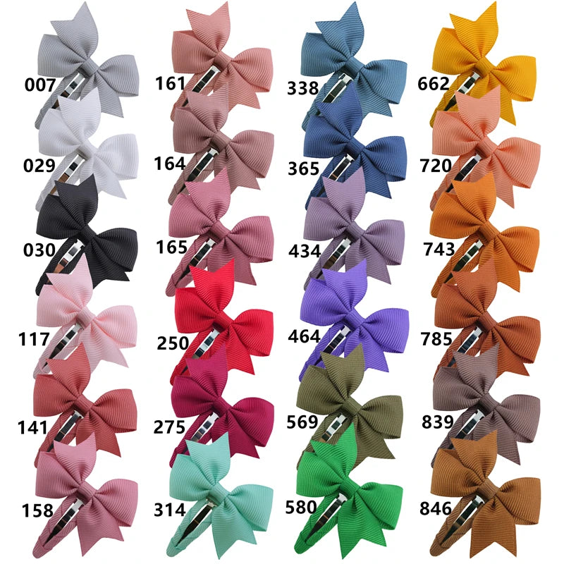 Baby/Kids Girls Solid Ribbon Bow Hair Clips