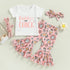 Baby Girls Cartoon Letter Print Easter Outfit Set childrensterritory