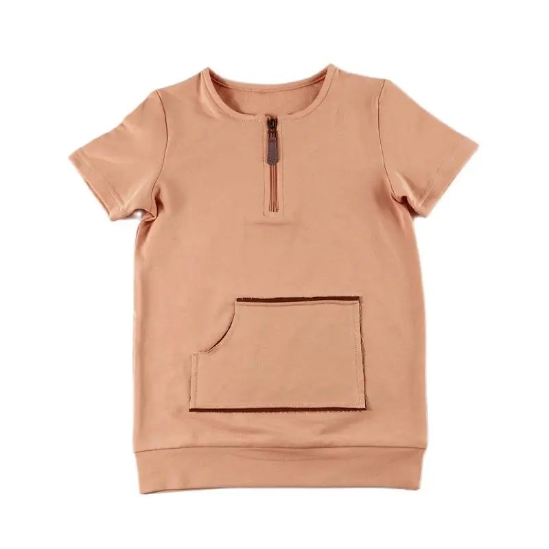 Casual Family Matching Zipper T-shirts