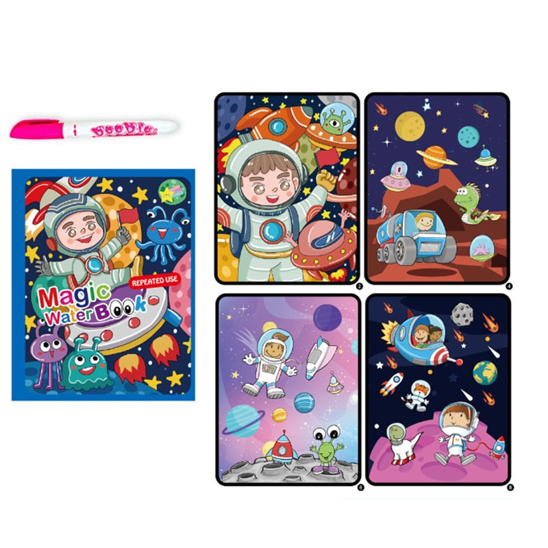 Reusable Magical Water Drawing Book with Pen Kids Toys childrensterritory