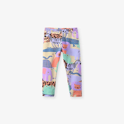 Kids Girls Embroidered Bear Top and Printed Bottoms Set childrensterritory