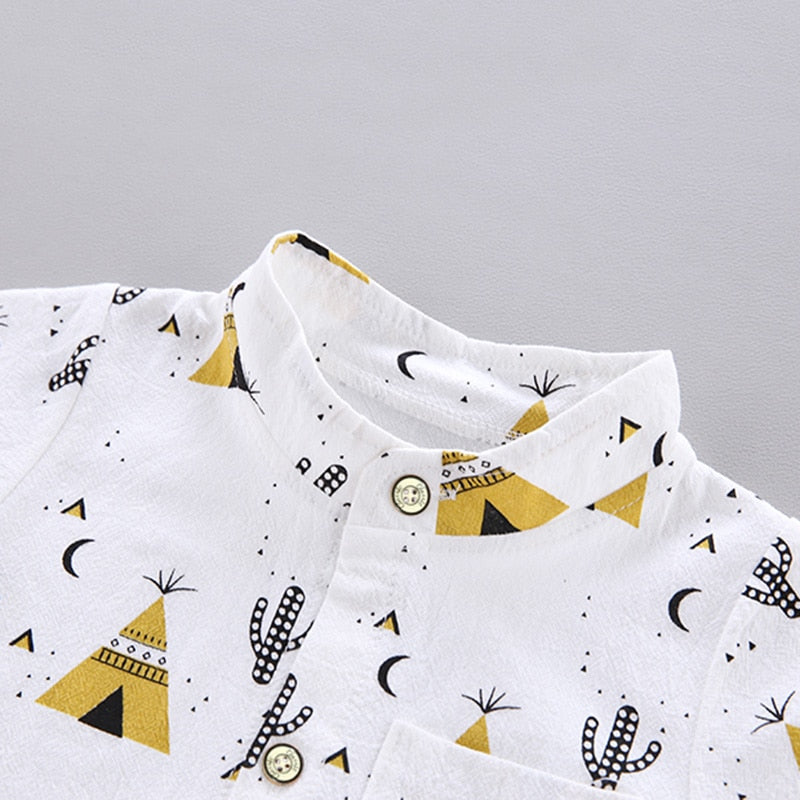 Baby Boy Pyramid Design Short-sleeved Shirt and Shorts Set childrensterritory