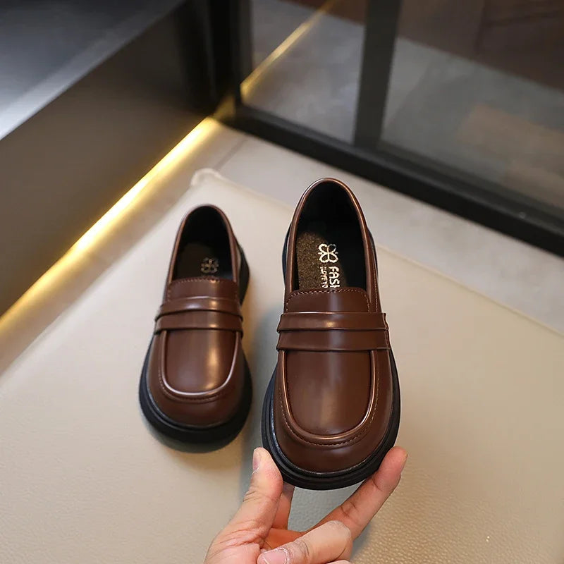 Kids Girls/Boys Round-toe Leather Shoes for Party childrensterritory