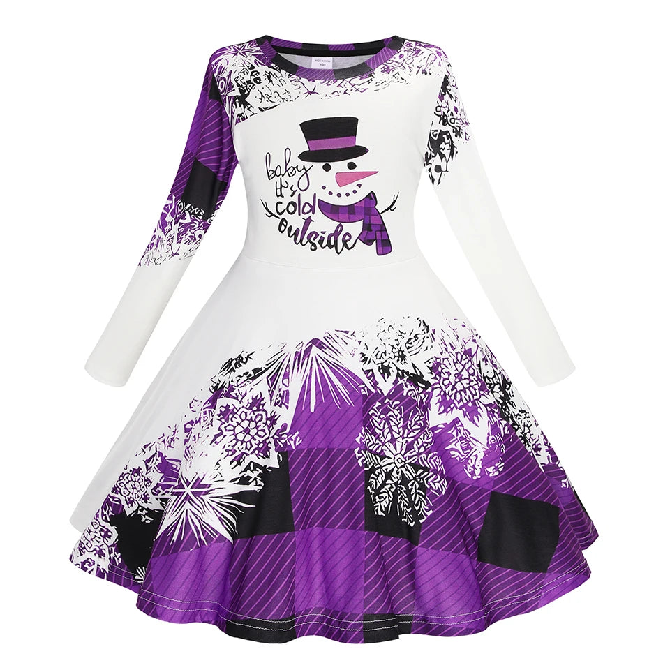 Kids Girls Christmas Party Long Sleeve Costume childrensterritory