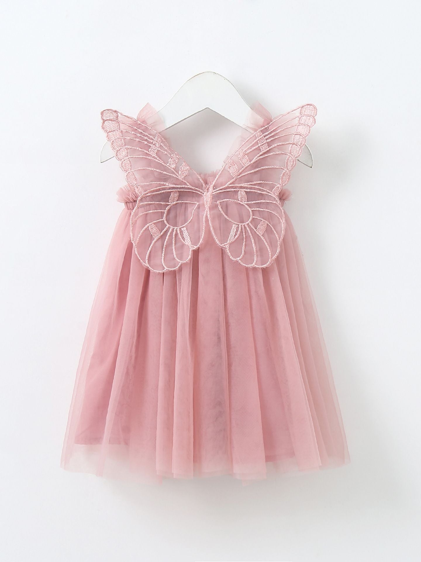 Baby Girl Sleeveless Tulle Birthday Party Dresses with Butterfly Wings childrensterritory