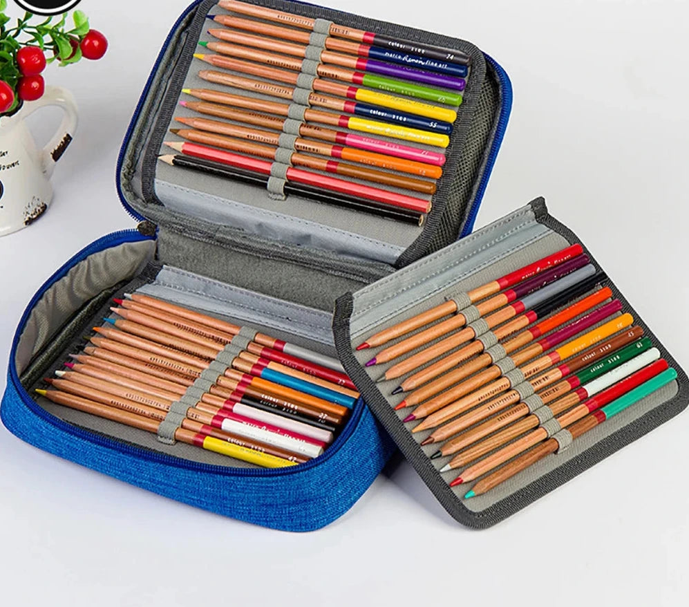 72 Holes Canvas Pencil Case for School Students childrensterritory