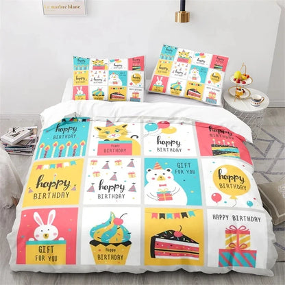 3D Cartoon Animal Print Microfiber Kids Bedding Sets