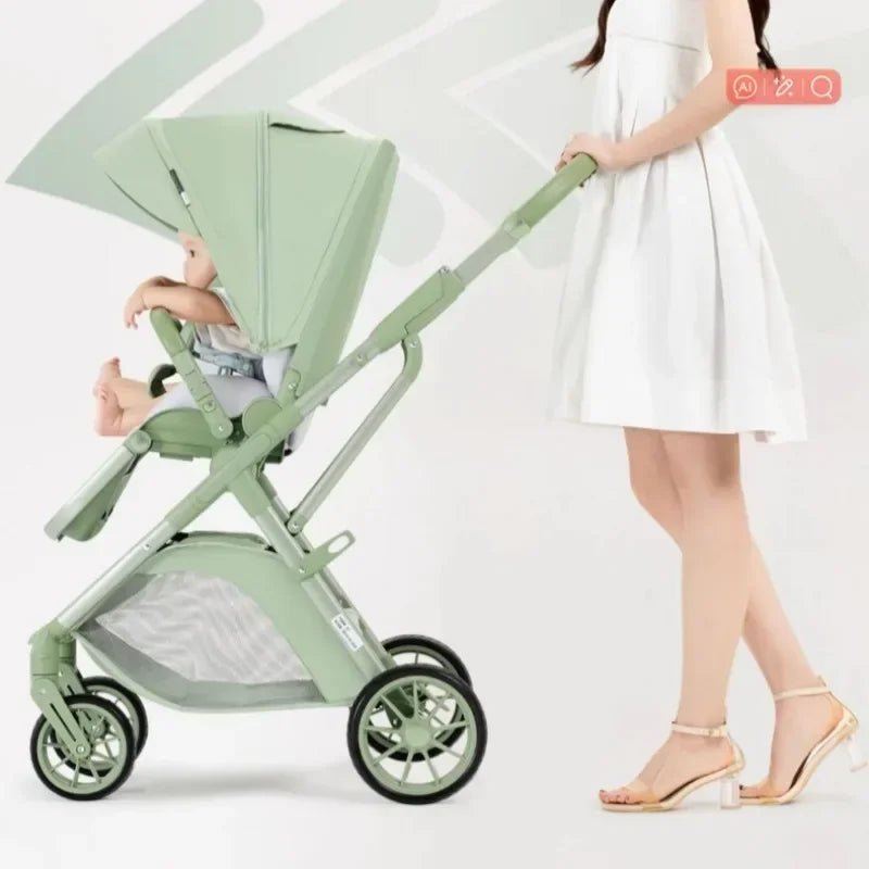 Four-wheeled High-view Portable Baby Stroller childrensterritory