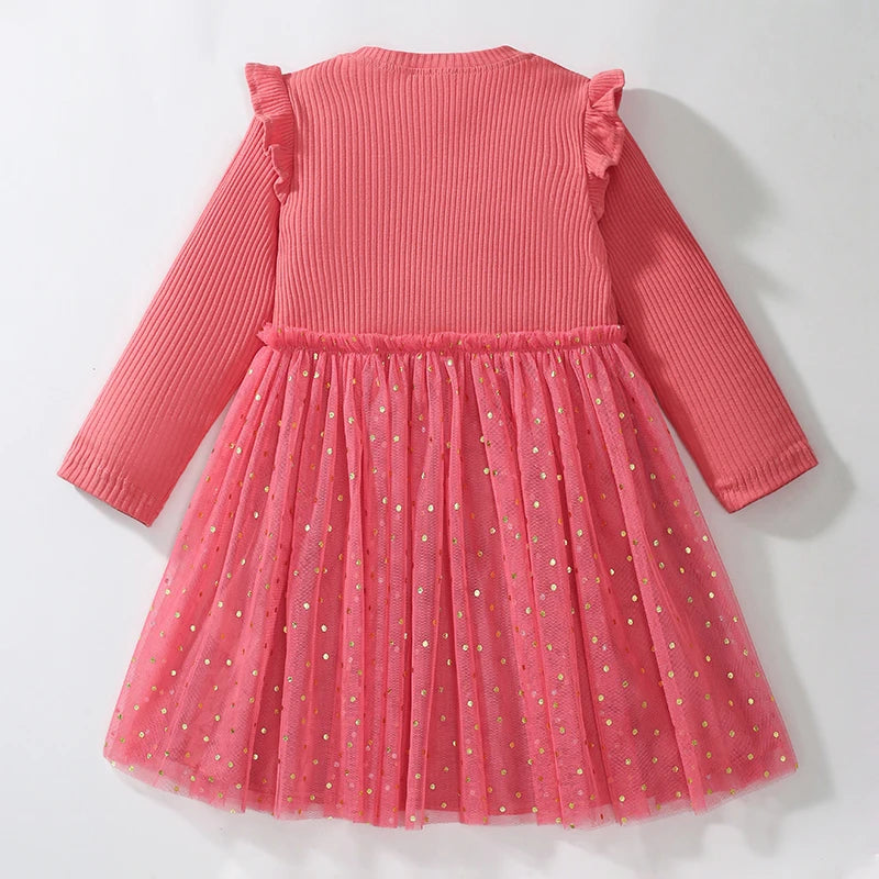 Girls Full Sleeves Cartoon Rabbit Print Dresses childrensterritory