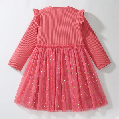 Girls Full Sleeves Cartoon Rabbit Print Dresses childrensterritory