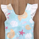 Baby Girls Shell Print Swimsuit Beachwear