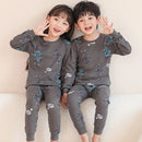 Long Sleeve Cartoon Design Kids Winter Warm Pajamas Sets childrensterritory