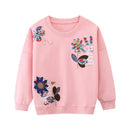 Kids Girls Flowers Birds Embroidery Casual Outerwear childrensterritory