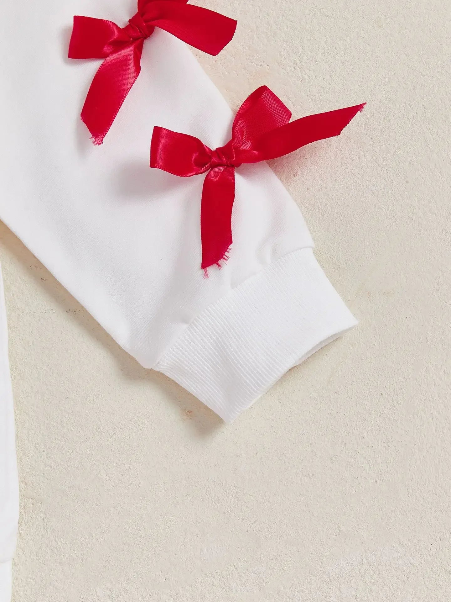 Girls Bow Embroidery Design Christmas Outfit