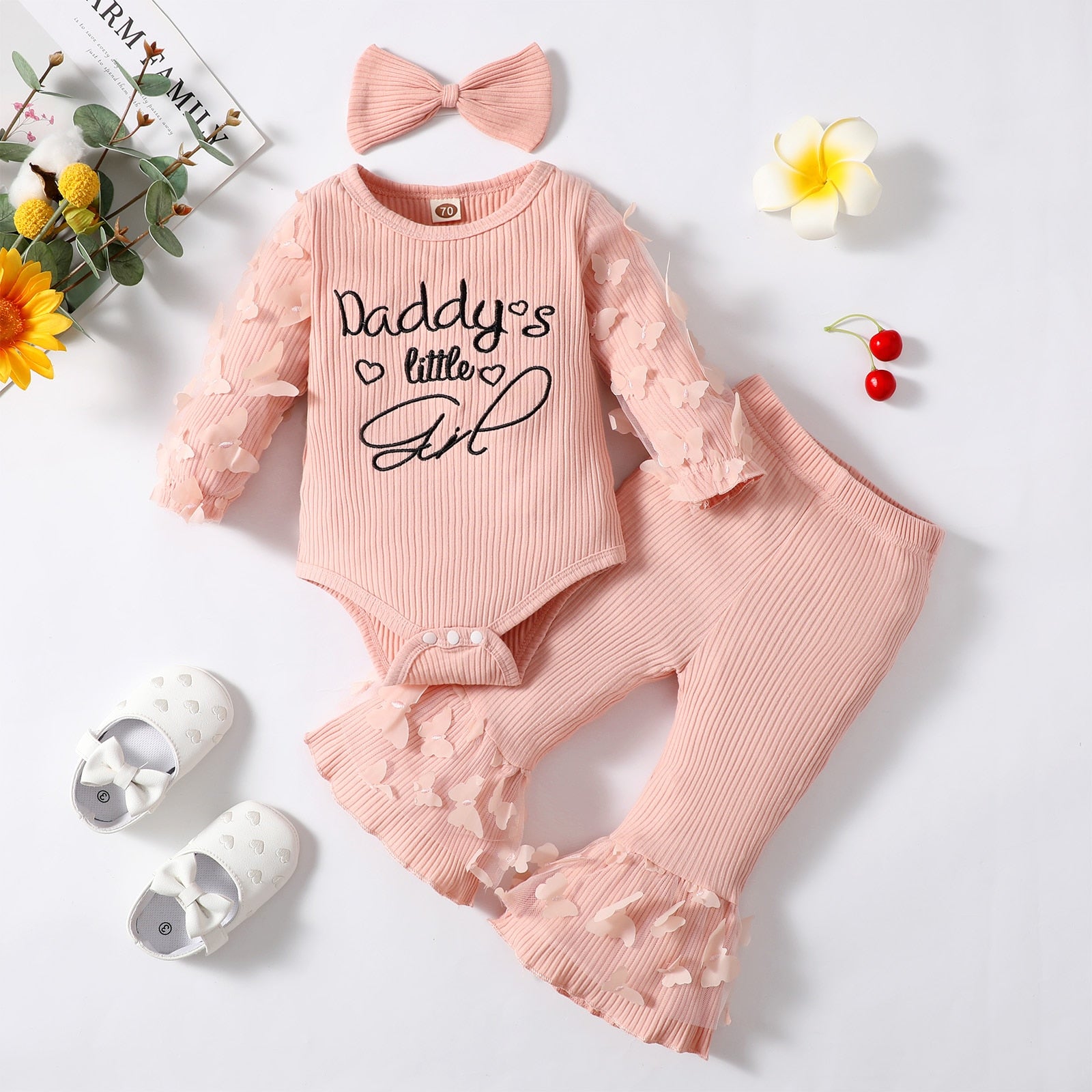 Baby Girl Printed 3 Pieces Outfits New Born Clothes Set childrensterritory