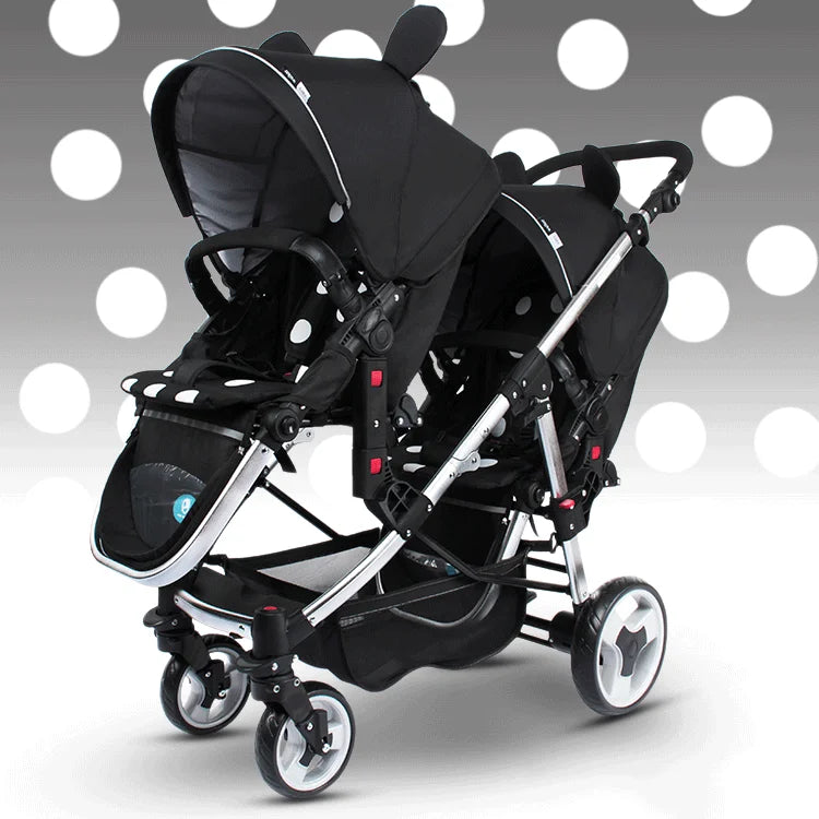 Shock Absorber Foldable Twins Baby Carriage Stroller childrensterritory