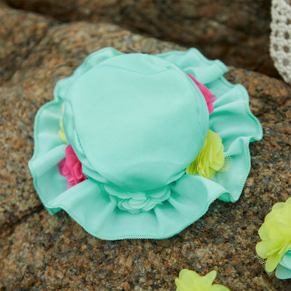 Baby Girl 3pcs Flower Halter Top with Shorts and Sun hat Swimwear