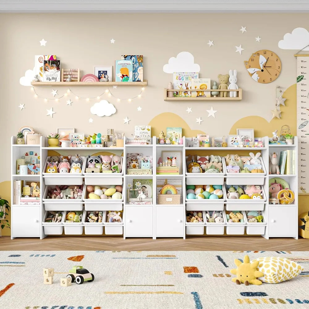 4-Tier Kids Toy Storage Organizer W/8 Removable Bins