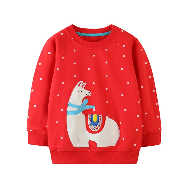 Various Cartoon Design Little Girls' Long Sleeve Sweatshirts