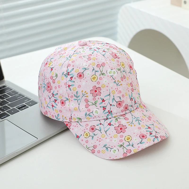 Little Girls Floral Design Adjustable Sports Hats childrensterritory