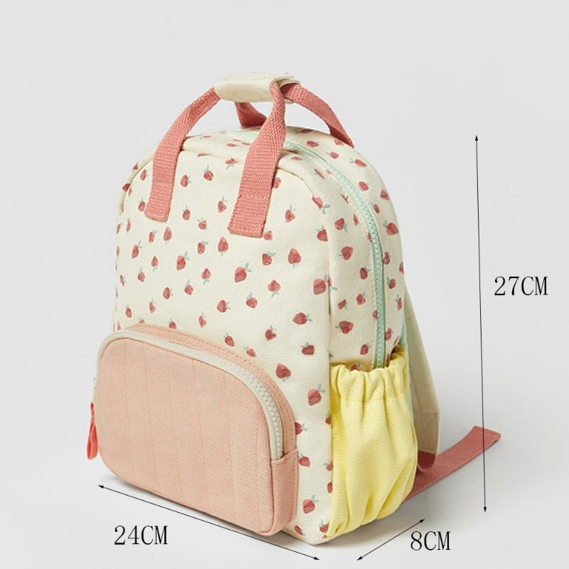 Kid Customized Name Strawberry Print Schoolbag Gift childrensterritory