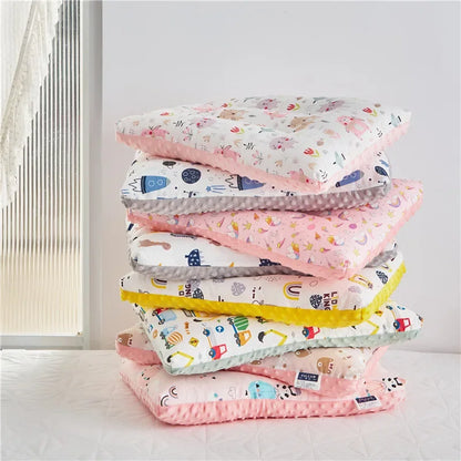 Cartoon Print Breathable Soft Gauze Baby Velvet Pillow childrensterritory