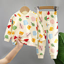 Little Boys and Girls Warm Cartoon Xmas Print Sleepwear Sets childrensterritory