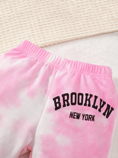 Infant Girl Tie-dye Hoodie &amp; Pants 2PCS Outfit