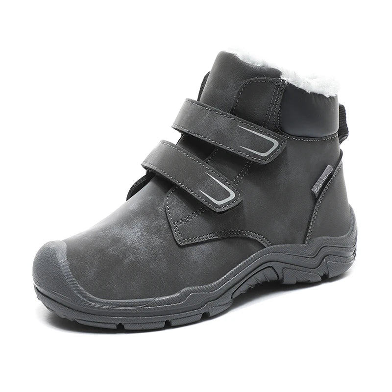 Kids Suede Fashion High Top Hook And Loop Warm Shoes childrensterritory