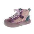 Kids Purple Black High Top Warm Furry Shoes childrensterritory
