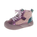 Kids Purple Black High Top Warm Furry Shoes childrensterritory