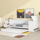 Easy to Assemble Twin-size Daybed with Storage Arms childrensterritory