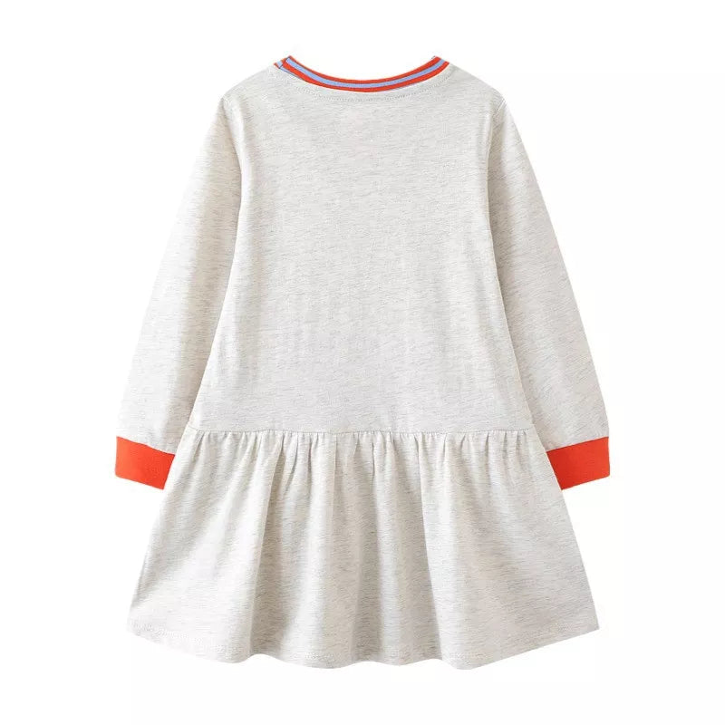 Kids Girls Cartoon Animal Design Princess Dress for Autumn childrensterritory