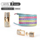 Colorful 1Pair Elastic Lace Shoelaces with Diamond Buckle childrensterritory