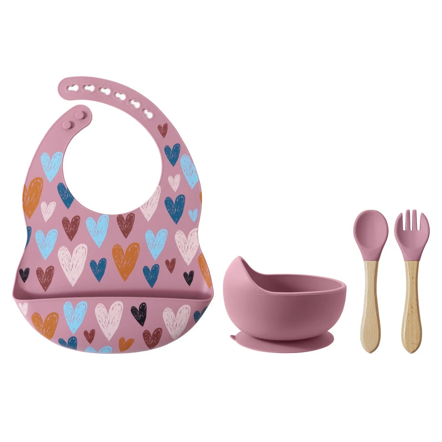 4/5/8Pcs Durable Silicone Tableware Set for Toddlers childrensterritory