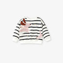 Girls Cartoon Striped Pullover and Legging Set for Autumn childrensterritory