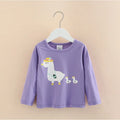 Long Sleeve Cartoon Print Cotton Kids Girls Tops childrensterritory
